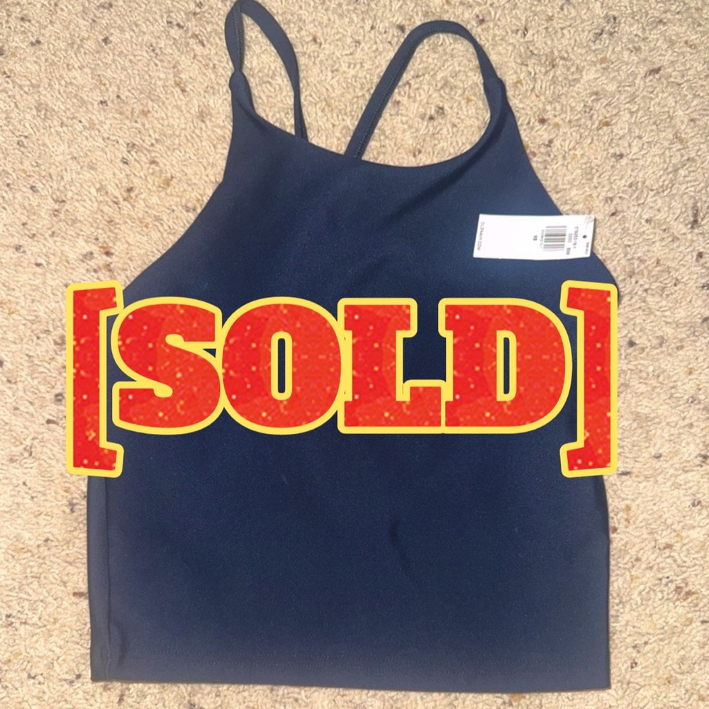 [SOLD] Old Navy Light Support PowerSoft sports bra. XS.  Navy. NWT.